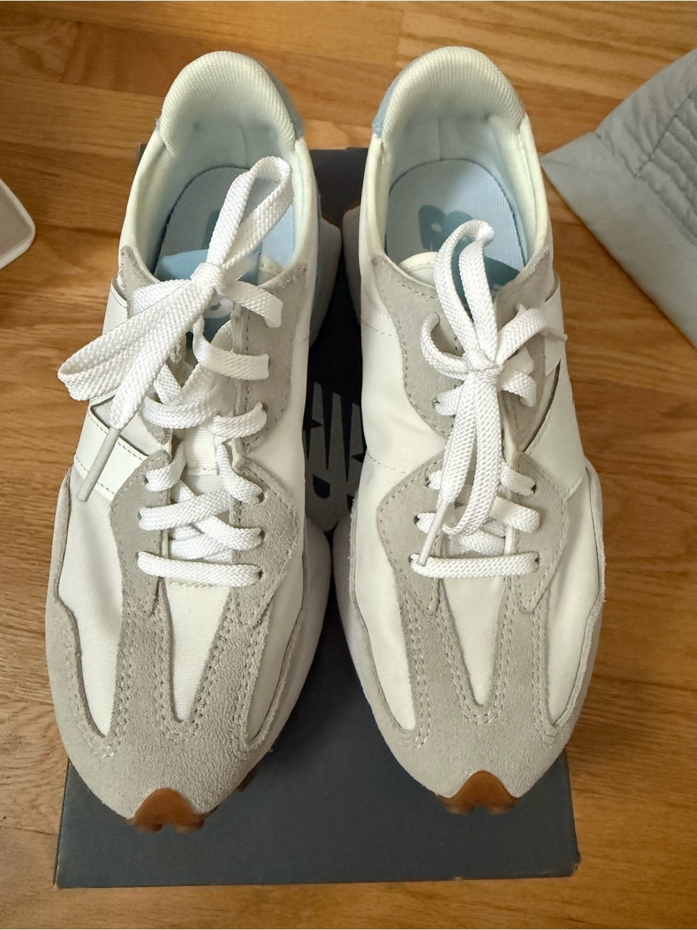 White and Light Gray Women's Casual Lace-Up Sneakers